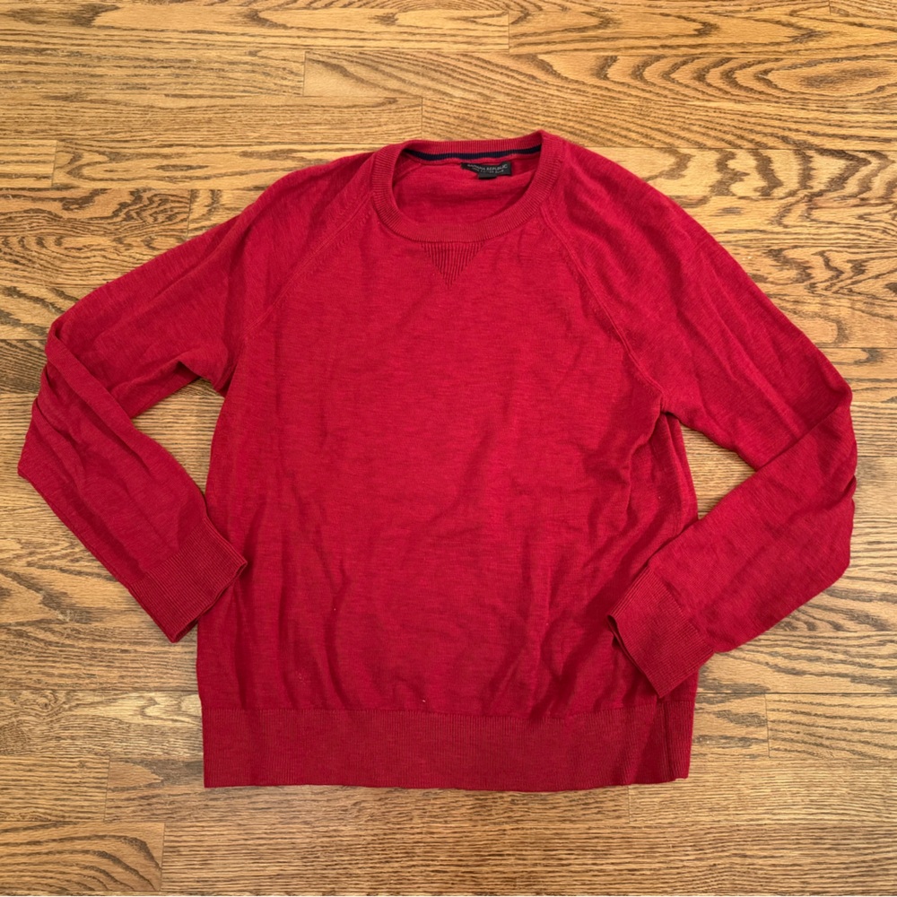 Banana Republic red 100% cotton slub crewneck sweater Men’s Medium